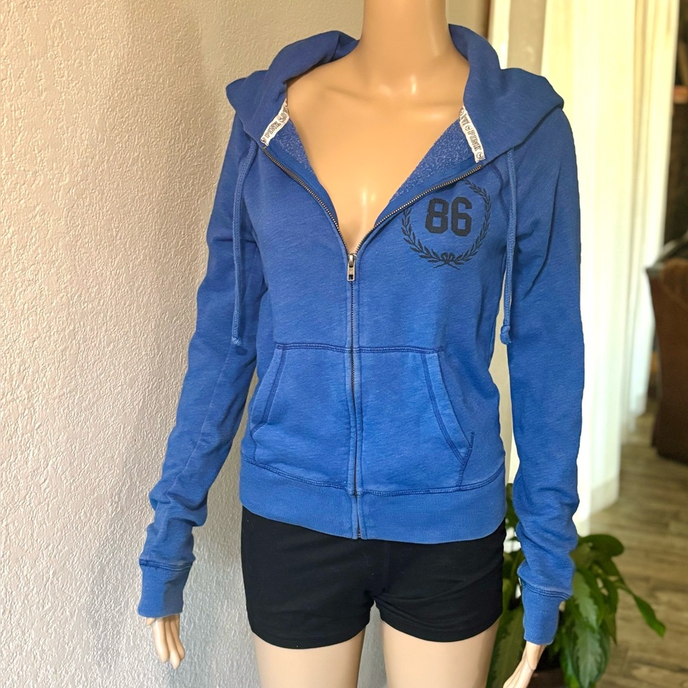 PINK VICTORIA’S SECRET Rare Y2K 2012 Royal Blue Zip-Up Hoodie